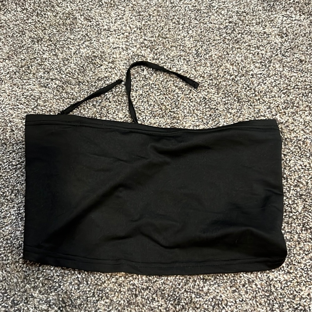 Shein curve strappy bandeau top black